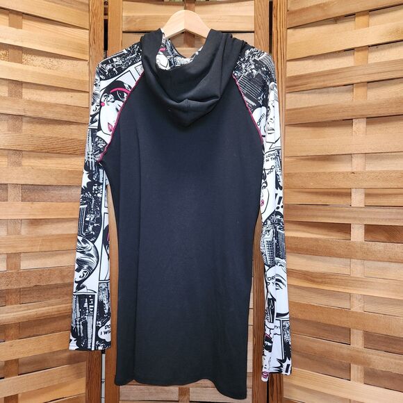 Laura Hlavac Long Sleeve Black White Pink Hoodie Women XL 16-18 Cotton - Picture 2 of 8